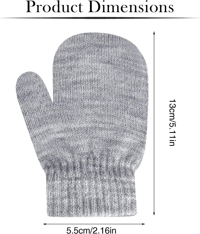 ONESING 5 Pair Toddler Mittens Black Baby Winter Gloves for Girls Boys - Warm Newborn Gloves - Image 2